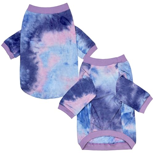 D.E.E Hunde-Shirt, Baumwolle, Batikfärbung, leicht, für Mädchen und Jungen, Größe L, 39,9 cm Rücken 54,1 cm Brustumfang, Pastellviolett D.E.E Hunde-Shirt, Baumwolle, Batikfärbung, leicht, für Mädchen und Jungen, Größe L, 39,9 cm Rücken 54,1 cm Brustumfang, Pastellviolett von D.E.E