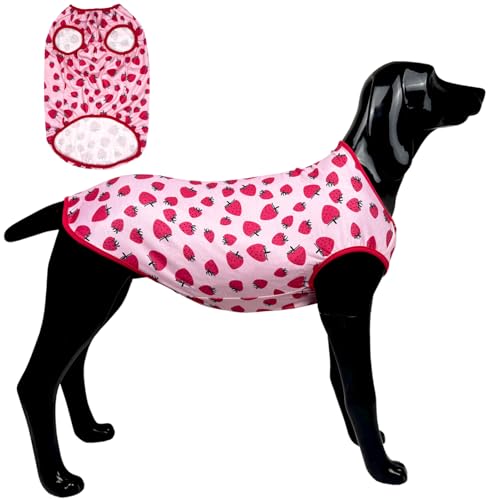D.E.E Hundeshirt für große Hunde, Sommer, Baumwolle, leichtes Tanktop, für Damen, Größe L, Erdbeere, Größe XL D.E.E Hundeshirt für große Hunde, Sommer, Baumwolle, leichtes Tanktop, für Damen, Größe L, Erdbeere, Größe XL von D.E.E