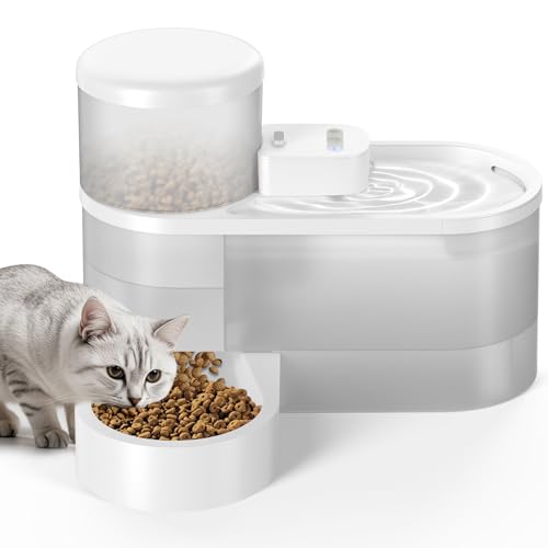 Automatischer Katzenfutterspender und Wasserspender, 2 in 1 Schwerkraft Katzenfutterspender mit Auto-Sensor Wasserbrunnen, große Kapazität Pet Feeder für kleine Hunde, Welpen, Kätzchen, Kaninchen Automatischer Katzenfutterspender und Wasserspender, 2 in 1 Schwerkraft Katzenfutterspender mit Auto-Sensor Wasserbrunnen, große Kapazität Pet Feeder für kleine Hunde, Welpen, Kätzchen, Kaninchen von DAAMENT