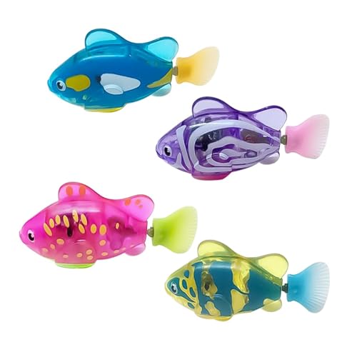 DABAIXIONG 4pcs Motion Activated Schwimmfischspielzeug Für Haustiere Interaktion Sicheres Wie Leuchtend Kätzchen Unterhaltungssimulation Schwimmen Haustier von DABAIXIONG