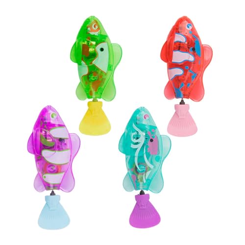 DABAIXIONG 4pcs Motion Activated Schwimmfischspielzeug Für Haustiere Interaktion Sicheres Wie Leuchtend Kätzchen Unterhaltungssimulation Schwimmen Haustier von DABAIXIONG