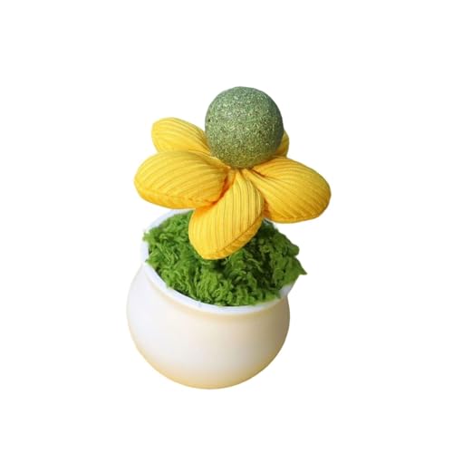 DABAIXIONG Catnips Blumentöpfe Spielzeugkatzen Innenunterhaltung Und Zähne Putzen Mit Natürlicher Katzenpips Ball Für Kätzchen Die Lustigen Blumentopf Necken von DABAIXIONG