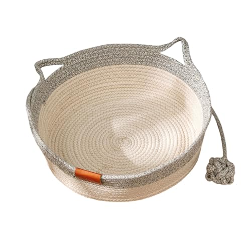 DABAIXIONG Katzenspielkorbbett Stilvolles Nest Für Kleine Welpen Cartoon Kätzchen Matte Haustierbett Kratzfest Für Haushaltsbaumwollseilkatzen Matte von DABAIXIONG