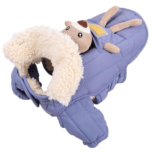 Hund Kaltes Wetter Baumwollmantel 2 Bein Kleidung Cartoon Schwierigkeit Farbthermie Jacken Einfach Für Den Winterschutz Haustier Baumwollmantel von DABAIXIONG