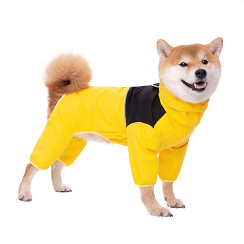 DABAIXIONG Hunde Regenmantel wasserdichte Overalls Mit Reflektierenden Streifen Und 4 Beinen Regenmantel Für Kleine Bis Große Rassen Freien Freien Aktivität Hundejacken von DABAIXIONG