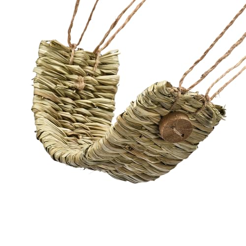 Natural Grass Bird Swing Perch Hängematte Multi Funktional Kaubare Anreicherung Spielzeug Für Sittiche Finken Vogel Soziale Aktivität Schwung von DABAIXIONG