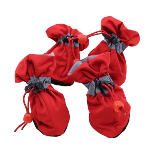 Verstellbare Hundestiefel Mit Dicken Griffdose Schutzpfotenabdeckungen Für Winter Freien (2 Paar) Antislip Haustierschuhe Freien von DABAIXIONG