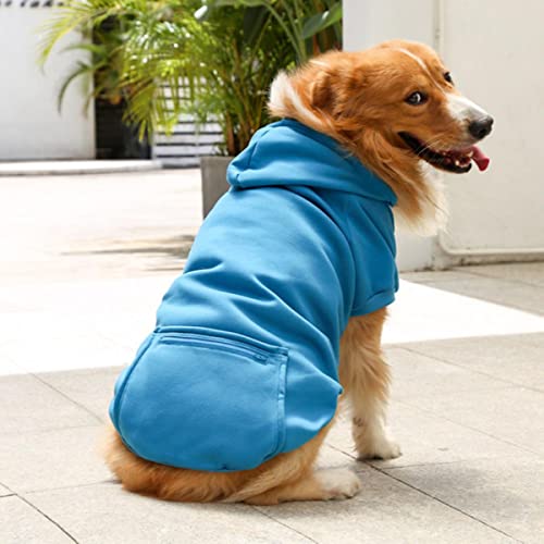 Großer Hund Hoodie Warm halten im Herbst und Winter Plus Samt Einfarbiges Sweatshirt Sweatshirt für Hund Winter Hund Kapuzenmantel von DACCU