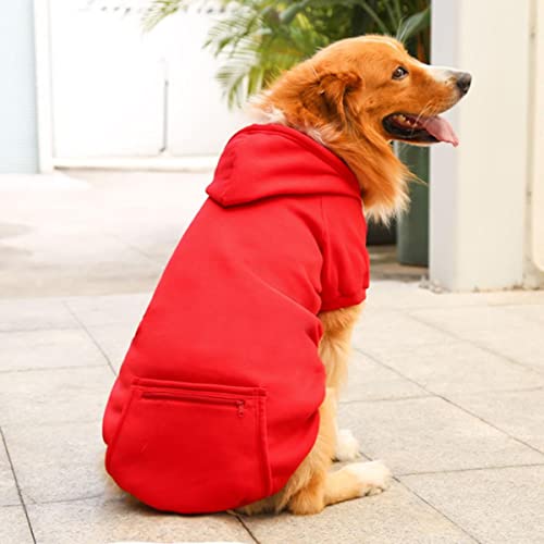 Großer Hund Hoodie Warm halten im Herbst und Winter Plus Samt Einfarbiges Sweatshirt Sweatshirt für Hund Winter Hund Kapuzenmantel von DACCU