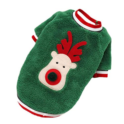 Winter Warmer Wollmantel mit Elch Luxus Design Plüsch Hundebekleidung für kleine mittelgroße Hunde Haustier Weihnachtskostüme von DACCU