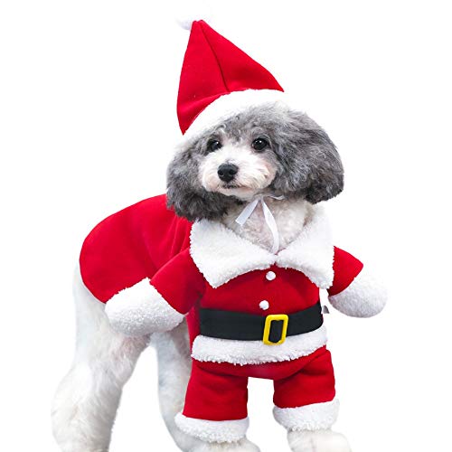 DACONGMING Hunde Weihnachtskostüm, Warm Niedlich Hundekleid Welpenrock, Schöne Elegante Haustier Weihnachtskostüm für Chihuahua Pudel Französische Bulldogge und andere kleine Hunde (L #2, L) von DACONGMING