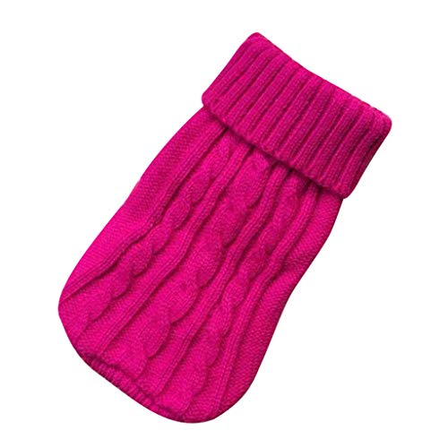 DACONGMING Hundepullover, Warmer Haustierpullover, Katzenpullover Hund Sweatshirt Kleidung Mantel Bekleidung für kleine Hunde & Kätzchen (Hot Pink, M) von DACONGMING