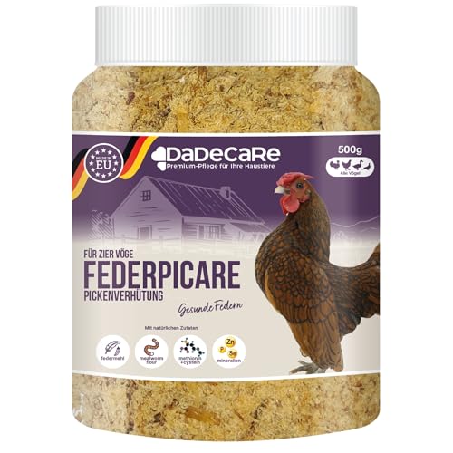 DADECARE Federpicare Nahrungsergänzungsmittel für Fleisch und Kannibalismus, 500 g, Federmehl, vollständige Ernährung für Hähnchen, Vitamine, Mineralien und Aminosäuren von DADECARE