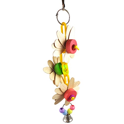 DAEDALUS® Dædalus ® Pet Bird Bites Spielzeug Parrot Kauen Ball Blume Aufhängen Nymphensittiche Birds Bell Decor von DAEDALUS