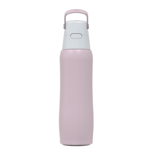 Dafi Solid Steel Trinkflasche mit Filter, 800ml | Rose | Wasserflasche mit Strohhalm aus Edelstahl | BPA-frei, Wasserfilterflasche hergestellt in der EU | Water Bottle, Wasserfilter Flasche von DAFI
