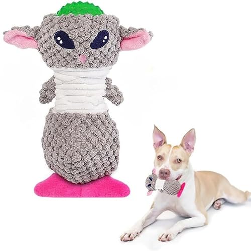 DAFORERAL Alien Dog Kauspielzeug mit eingebautem Sound, interaktives bissfestes Plüsch für alle Rassen, Streifenmuster & Alien-Design, keine Batterie erforderlich, Zahnreinigung & Trainingsspielzeug DAFORERAL Alien Dog Kauspielzeug mit eingebautem Sound, interaktives bissfestes Plüsch für alle Rassen, Streifenmuster & Alien-Design, keine Batterie erforderlich, Zahnreinigung & Trainingsspielzeug von DAFORERAL