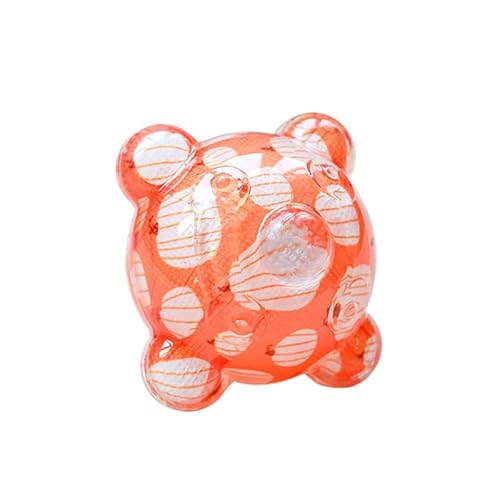 DAFORERAL Bouncy Bear Hundespielzeugball, interaktiver Quietschball für Hunde und Katzen, langlebiges Kauspielzeug für Corgis Welpen, Haustierspiel, Selbstunterhaltung, 8 cm (Orange) von DAFORERAL