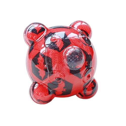 DAFORERAL Bouncy Bear Hundespielzeugball, interaktiver Quietschball für Hunde und Katzen, langlebiges Kauspielzeug für Corgis Welpen, Haustierspiel, Selbstunterhaltung, 8 cm (Rot) von DAFORERAL
