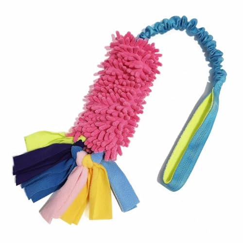 DAFORERAL Buntes Polyester-Plüsch-Hundespielzeug mit Quietscher, langlebiges Kauspielzeug für interaktives Spielen, 65 cm lang, perfekt für Engagement und Stressabbau (Rosa) von DAFORERAL