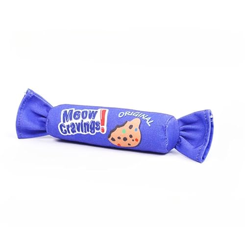 DAFORERAL Candy Katzenminze-Spielzeug für Katzen, knisterndes Kaukissen, Katzenspielzeug mit bunten Drucken und bissfestem Stoff für Kätzchen und erwachsene Katzen (A4) von DAFORERAL