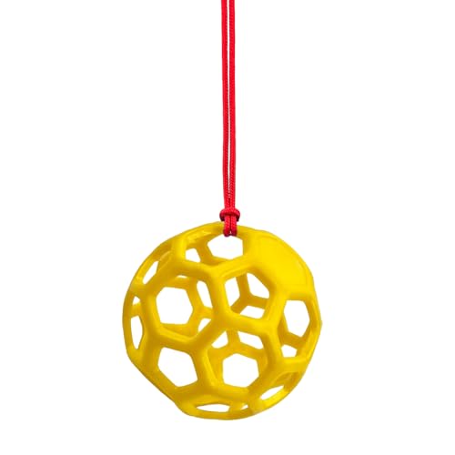 DAFORERAL Farm Stall Hängender Feeder Spielzeugball für Pferde, Ziegen, Schafe - Haltbarer TPR-Futterball, Heu-Futterspender zur Tieranreicherung, dehnungsbeständiges Design (Gelb) von DAFORERAL