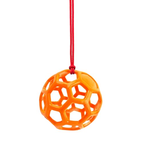 DAFORERAL Farm Stall Hängender Feeder Spielzeugball für Pferde, Ziegen, Schafe - Haltbarer TPR-Futterball, Heu-Futterspender zur Tieranreicherung, dehnungsbeständiges Design (Orange) von DAFORERAL