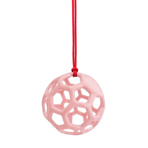 DAFORERAL Farm Stall Hanging Feeder Toy Ball for Horses Goats Sheep - Durable TPR Feeding Ball, Hay Feeder for Animal Enrichment, Stretch Resistant Design (Pink) von DAFORERAL
