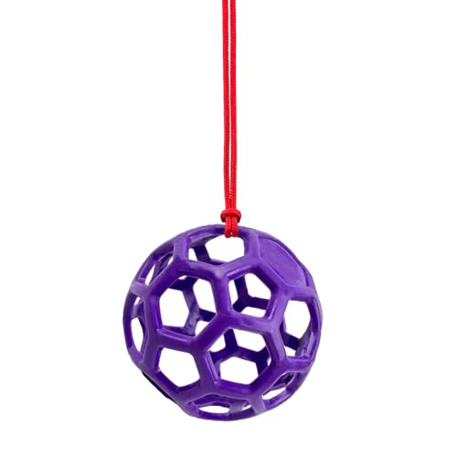 DAFORERAL Farm Stall Hanging Feeder Toy Ball for Horses Goats Sheep - Durable TPR Feeding Ball, Hay Feeder for Animal Enrichment, Stretch Resistant Design (Purple) von DAFORERAL