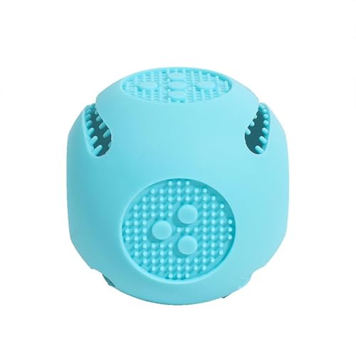 DAFORERAL Haltbarer Hundekauball, interaktives Leckerli-Dosierspielzeug für Hunde und Katzen, lebensmittelechtes Silikon, Zahnreinigung, Anti-Erstickungs-Design (Blau) von DAFORERAL