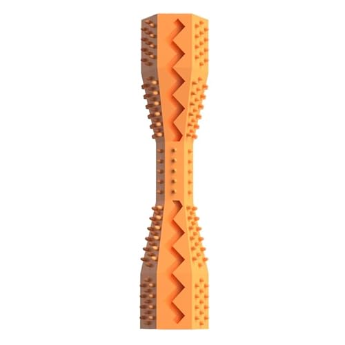 DAFORERAL Hexagon Kauspielzeug für Hunde und Katzen - Haltbarer Zahnstab aus Gummi für Langeweile, Zahnreinigung, Beißtraining & wiederverwendbares Spielen (Vitality Orange) von DAFORERAL