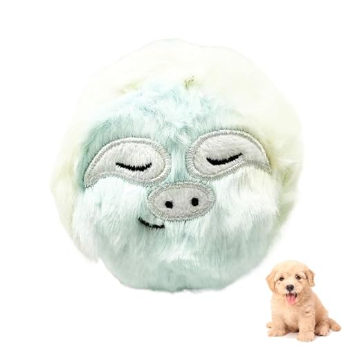 DAFORERAL Hundespielzeug aus Plüsch, Faultiergesicht, 11 cm, langlebig, quietschendes Kauspielzeug zum Apportieren und Stressabbau, weicher stacheliger Ball für mittelgroße Hunde (blaues Faultier) von DAFORERAL