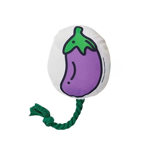 DAFORERAL Hundespielzeug aus Stoff mit Quietsch- und Knistergeräusch, Baumwollseilschwanz zum Kauen, interaktives Zahnspielzeug (Aubergine) von DAFORERAL