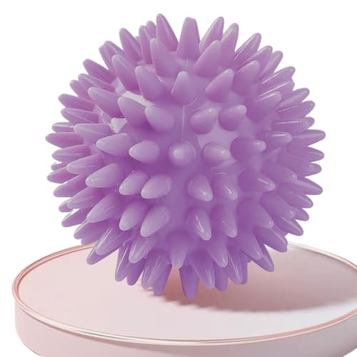 DAFORERAL Hundespielzeug mit Hohlstacheln, TPR-Ball mit Quietscher, kauresistentes interaktives Spielzeug für Zahnreinigung und Spielen, leicht, langlebig, für kleine Hunde (Lila, 6,5 cm) von DAFORERAL
