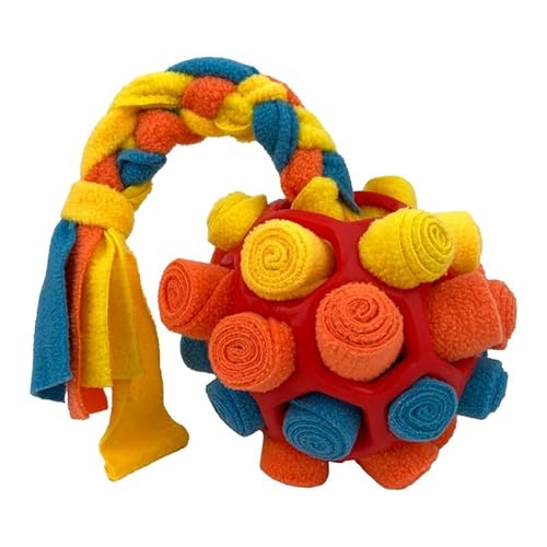 DAFORERAL Interaktiver Schnüffelball für Hunde | Bissfestes Puzzle-Spielzeug für kleine & mittelgroße Hunde | Anreicherungsspiel für Hunde | Rutschfester & waschbarer Leckerli-Spender (A02) von DAFORERAL