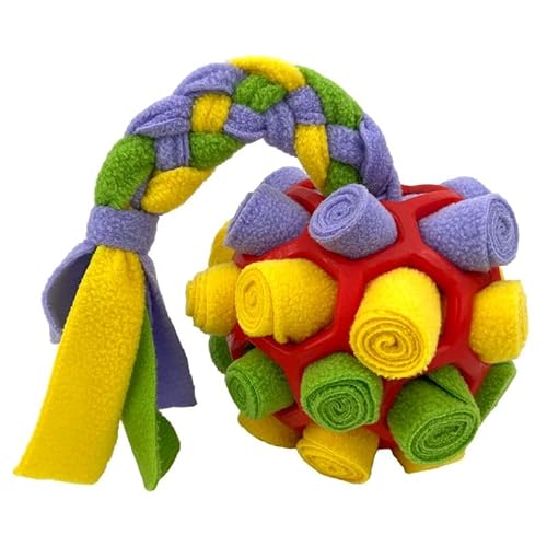 DAFORERAL Interaktiver Schnüffelball für Hunde | Bissfestes Puzzle-Spielzeug für kleine & mittelgroße Hunde | Anreicherungsspiel für Hunde | Rutschfester & waschbarer Leckerli-Spender (A05) von DAFORERAL