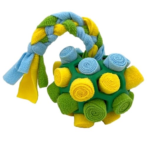 DAFORERAL Interaktiver Schnüffelball für Hunde | Bissfestes Puzzle-Spielzeug für kleine & mittelgroße Hunde | Anreicherungsspiel für Hunde | Rutschfester & waschbarer Leckerli-Spender (A10) von DAFORERAL
