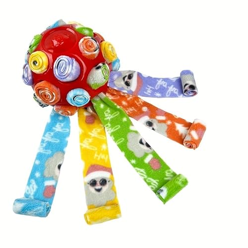 DAFORERAL Interaktiver Schnüffelball für Hunde | Buntes, bissfestes Anreicherungsspielzeug | Tragbares Hunde-Puzzle-Spielzeug für kleine und mittelgroße Hunde | Leckerli-Dosierender Schnüffelball (Rot von DAFORERAL