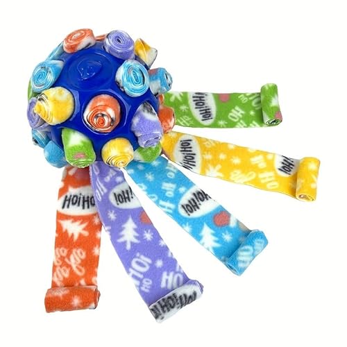 DAFORERAL Interaktiver Schnüffelball für Hunde | Buntes, bissfestes Anreicherungsspielzeug | Tragbares Hunde-Puzzle-Spielzeug für kleine und mittelgroße Hunde | Leckerli-Dosierender Schnüffelball von DAFORERAL