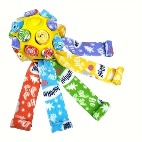 DAFORERAL Interaktiver Schnüffelball für Hunde | Buntes, bissfestes Anreicherungsspielzeug | Tragbares Hunde-Puzzle-Spielzeug für kleine und mittelgroße Hunde | Leckerli-Dosierender Schnüffelball von DAFORERAL