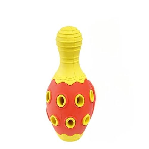DAFORERAL Interaktives Bowling-Pin-Hundespielzeug mit Futterspender, langlebiges Kau- und geistige Stimulationsspielzeug für mittelgroße Hunde, Naturkautschuk, anregende Zahnung und Langeweile DAFORERAL Interaktives Bowling-Pin-Hundespielzeug mit Futterspender, langlebiges Kau- und geistige Stimulationsspielzeug für mittelgroße Hunde, Naturkautschuk, anregende Zahnung und Langeweile von DAFORERAL