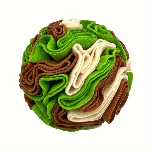 DAFORERAL Interaktives Haustierballspielzeug für Hunde, Schnüffel- und Lebensmittelleckage-Kauspielzeug, ideal für Zahnreinigung, Training und geistige Stimulation (Avocado-Farbe, 15 cm) von DAFORERAL