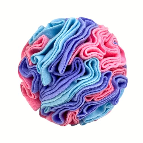 DAFORERAL Interaktives Haustierballspielzeug für Hunde, Schnüffel- und Lebensmittelleckage-Kauspielzeug, ideal für Zahnreinigung, Training und geistige Stimulation (Macaron, 15 cm) von DAFORERAL