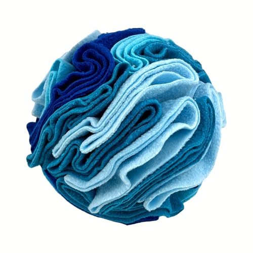 DAFORERAL Interaktives Haustierballspielzeug für Hunde, Schnüffel- und Lebensmittelleckage-Kauspielzeug, ideal für Zahnreinigung, Training und geistige Stimulation (Ozeanblau, 20 cm) von DAFORERAL