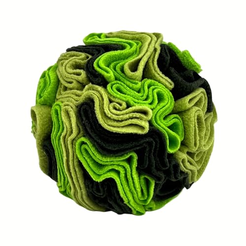 DAFORERAL Interaktives Haustierballspielzeug für Hunde, Schnüffel- und Lebensmittelleckage-Kauspielzeug, ideal für Zahnreinigung, Training und geistige Stimulation (Waldgrün, 20 cm) von DAFORERAL