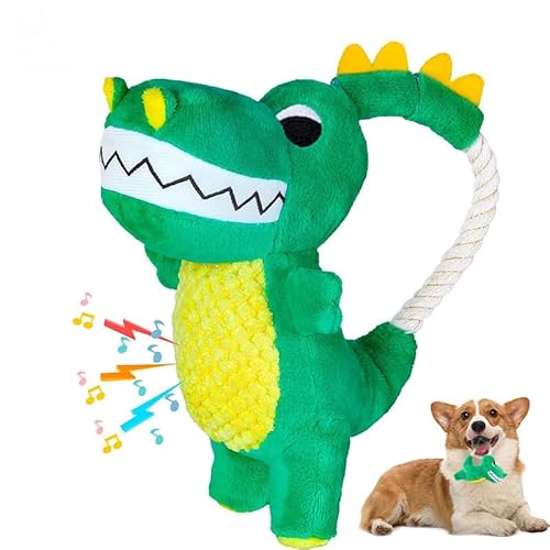 DAFORERAL Interaktives Quietschendes Hundespielzeug | Plüsch Dinosaurier Design | Langlebiges Kauspielzeug für alle Hunderassen | Training & Tauziehen Spielzeug | Weiches Ananas Fleece Material DAFORERAL Interaktives Quietschendes Hundespielzeug | Plüsch Dinosaurier Design | Langlebiges Kauspielzeug für alle Hunderassen | Training & Tauziehen Spielzeug | Weiches Ananas Fleece Material von DAFORERAL