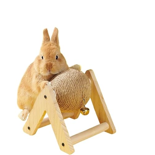 DAFORERAL Kaninchen Kratzball Spielzeug für Nagelschleifen und Langeweile Linderung, Natürliche Sisal Dreiecksbasis, Langlebiges Anti-Kipp-Hase Kauspielzeug DAFORERAL Kaninchen Kratzball Spielzeug für Nagelschleifen und Langeweile Linderung, Natürliche Sisal Dreiecksbasis, Langlebiges Anti-Kipp-Hase Kauspielzeug von DAFORERAL