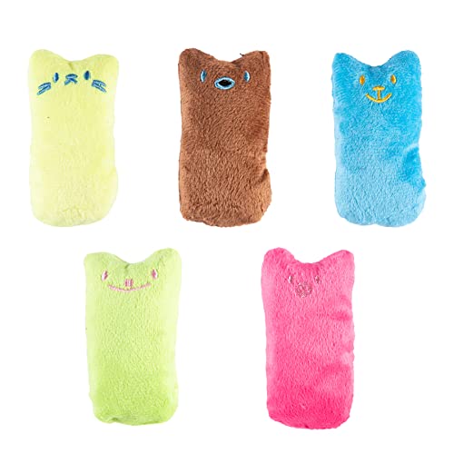 DAFORERAL Katzen-Kaukissen-Spielzeug – interaktives Plüsch-Zahnreinigungsspielzeug für Katzen und kleine Hunde, mit Quietscher und Knisterpapier, perfekt zum Treten und Beißen, 5 Stück DAFORERAL Katzen-Kaukissen-Spielzeug – interaktives Plüsch-Zahnreinigungsspielzeug für Katzen und kleine Hunde, mit Quietscher und Knisterpapier, perfekt zum Treten und Beißen, 5 Stück von DAFORERAL