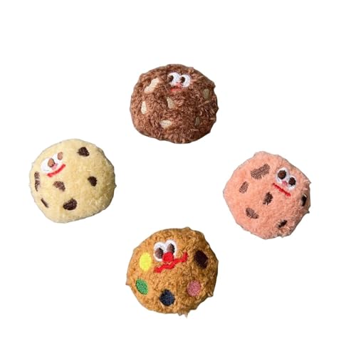 DAFORERAL Katzenminze-Keks-Kauspielzeug für Katzen, leises Plüsch-Leckerli für Indoor-Spiel, Selbstunterhaltungs-Begleiter, 4er-Pack, buntes Set DAFORERAL Katzenminze-Keks-Kauspielzeug für Katzen, leises Plüsch-Leckerli für Indoor-Spiel, Selbstunterhaltungs-Begleiter, 4er-Pack, buntes Set von DAFORERAL