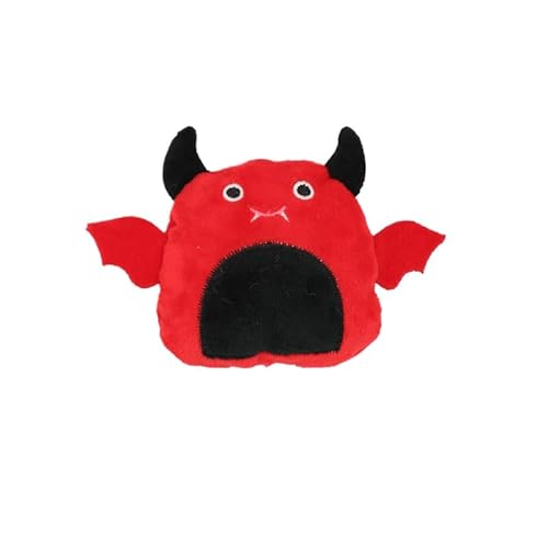 DAFORERAL Katzenminze Plüschtiere mit Halloween-Thema, 2er-Pack, niedliches Teufel-Design für Katzen, weich und langlebig zum Beißen, Kauen und Treten (roter Teufel) von DAFORERAL