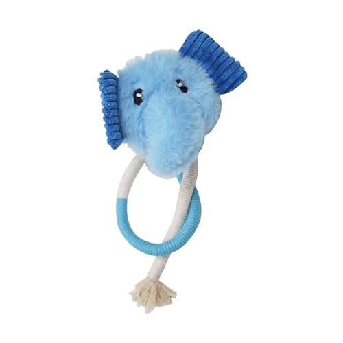 DAFORERAL Katzenminze-Seilspielzeug für Katzen, Kauspielzeug für Indoor-Katzen, Plüsch-Selbstspielspielzeug zur Zahnreinigung, ruhiges Nachtspiel, weiches Zuckerwatte-Design (Blauer Elefant) von DAFORERAL